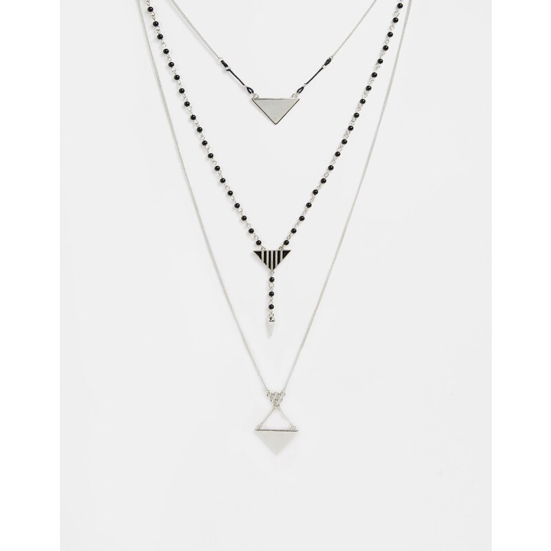 ASOS - Rosenkranz-Halskette mit Dreiecken - Silber