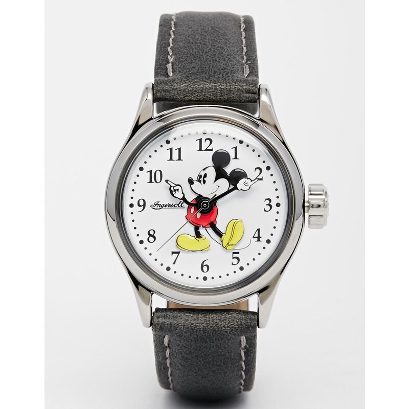 Disney - Klassische Uhr mit schwarzem Armband und Mickey Mouse-Motiv - Schwarz