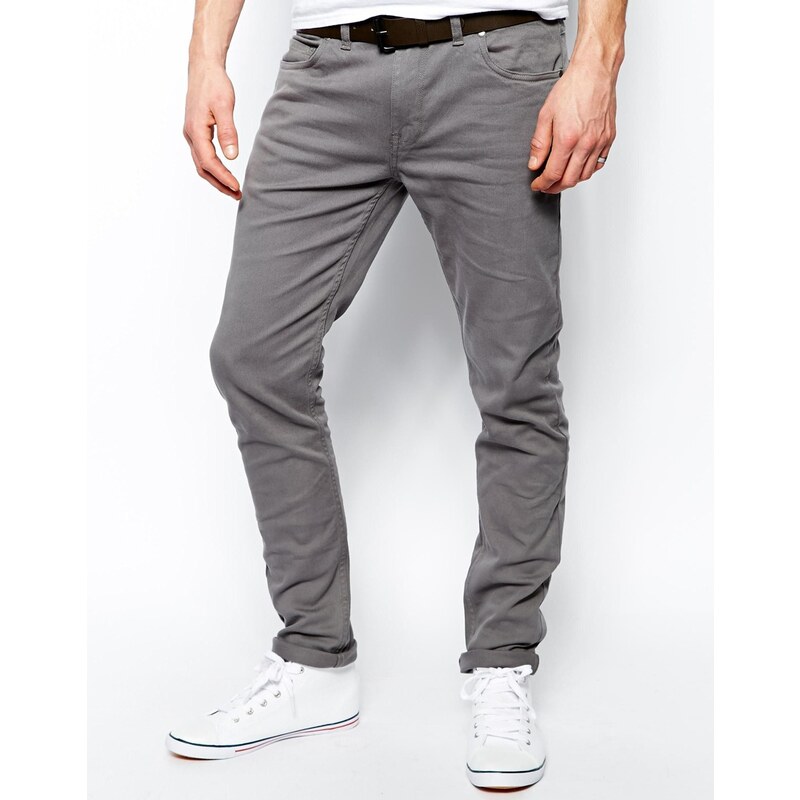 Farah - Schmale Stretch Jeans in Grau - Grau