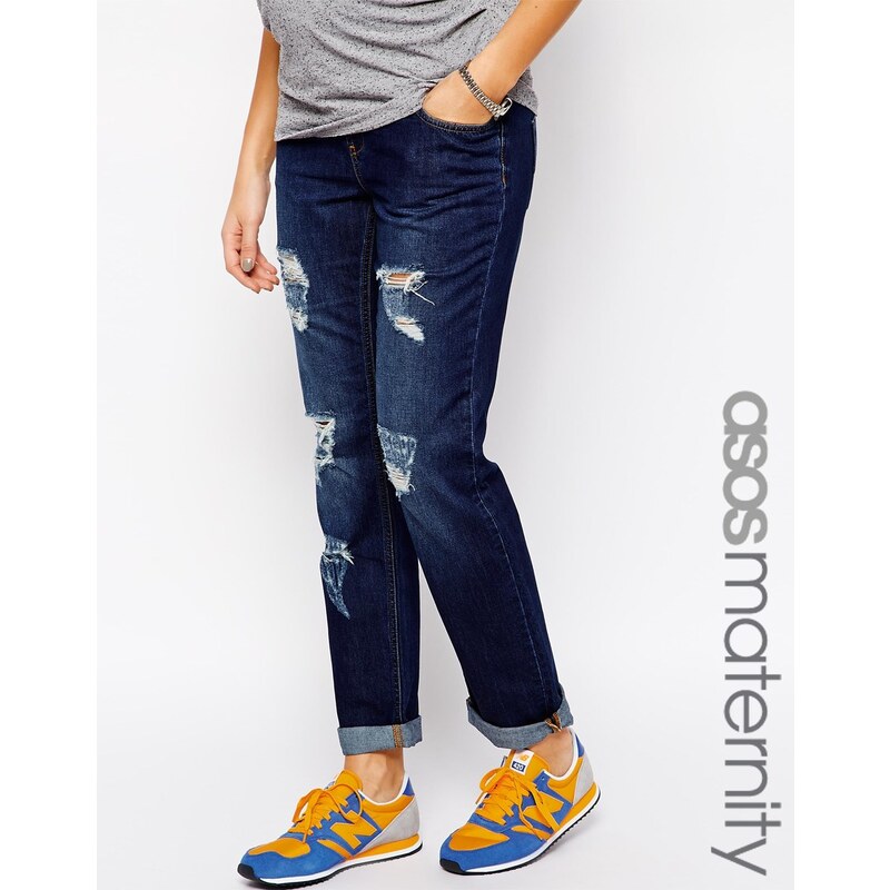 ASOS Maternity - Exklusive Boyfriend -Jeans in dunkler Waschung - dunkle Waschung