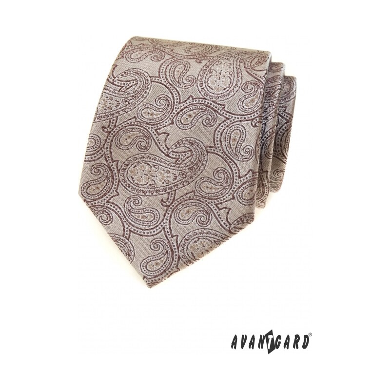 Avantgard Beige Krawatte mit Paisley-Motiv