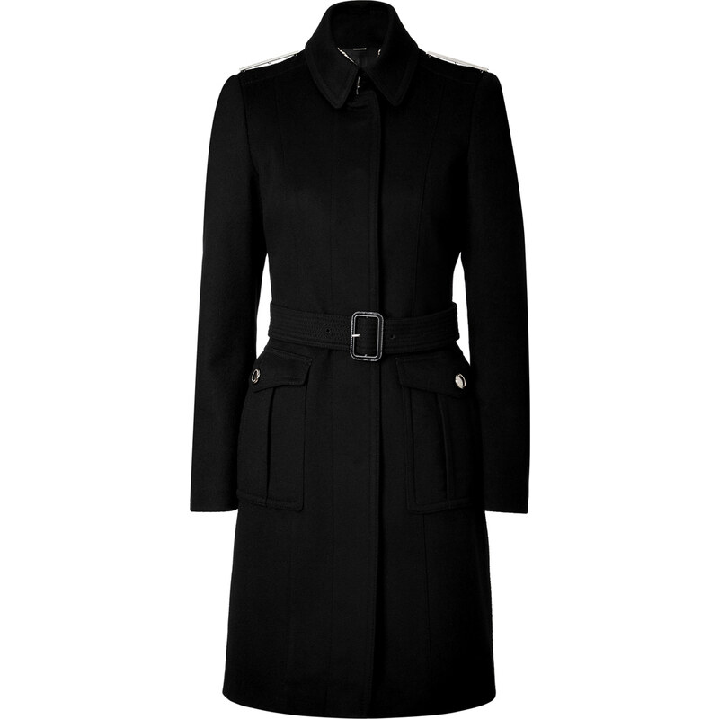 Burberry London Wool-Cashmere Caban Coat with Metal Epaulettes