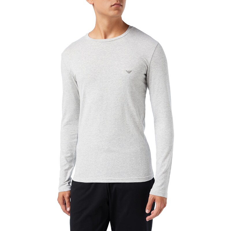 Emporio Armani Underwear Men's Basic-Stretch Cotton T-Shirt, Melange Grey, L