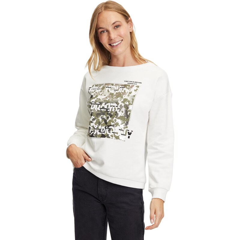 Cartoon Damen Sweatshirt mit Rundhalsausschnitt Cream/Khaki,40
