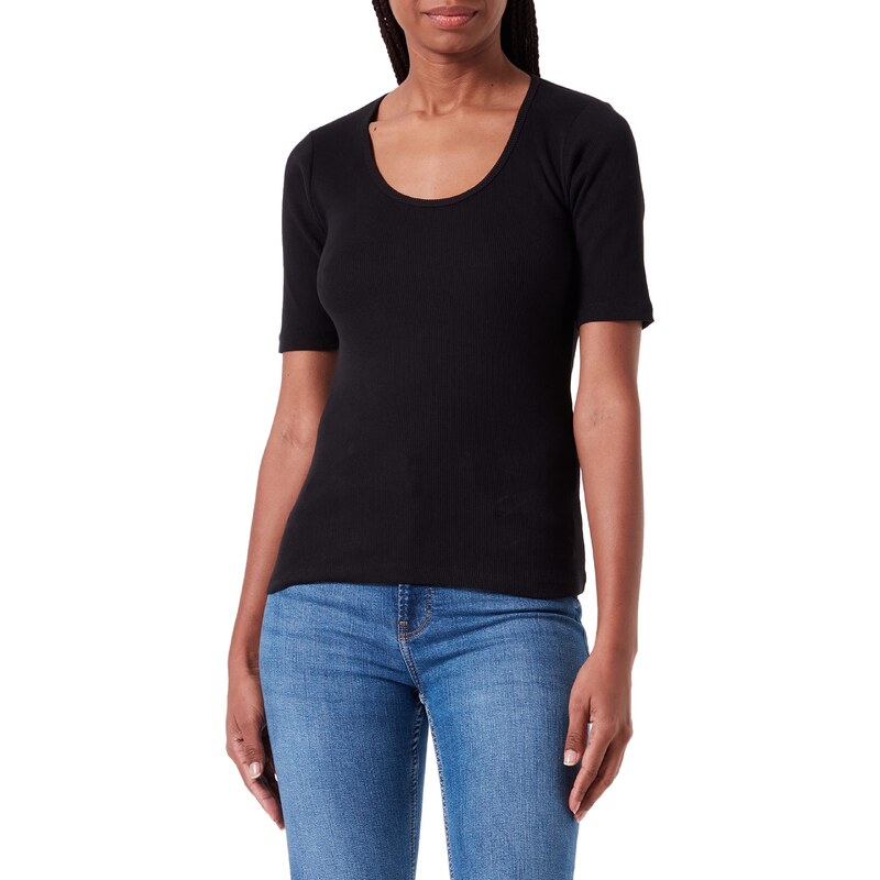 HUGO Women's Classic Scoop T-Shirt, Black1, L
