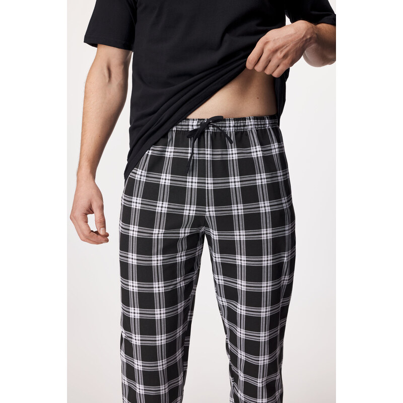 Cornette Pyjama Wild schwarz-weiß