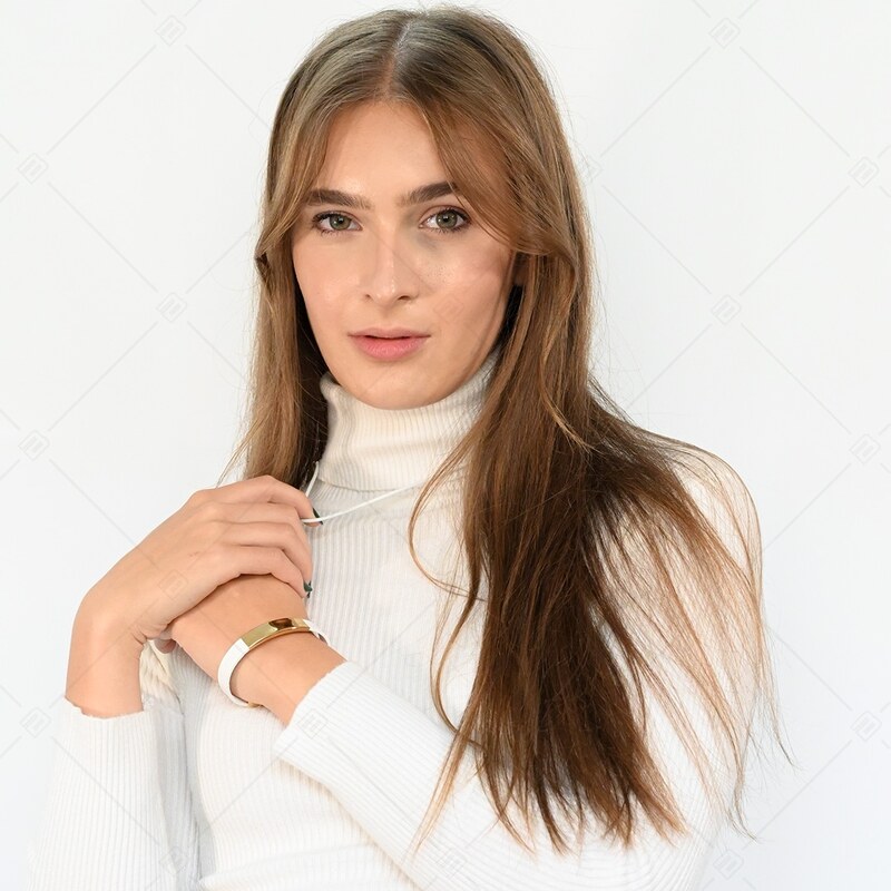 BALCANO - Cordino / Weißes Leder Halskette mit 18K vergoldetem Edelstahl Hummerkrallenverschluss - 2 mm