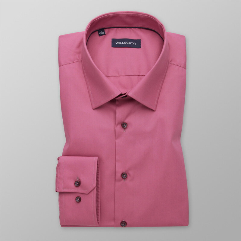 Männer Slim Fit Hemd Willsoor rosa glatt