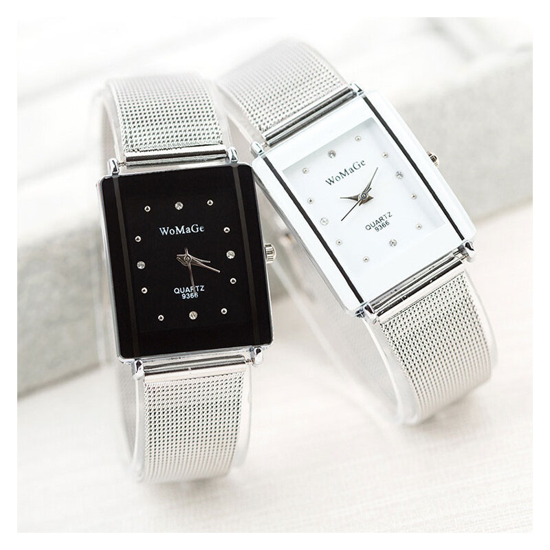 Lesara Damen-Luxus-Armbanduhr - Silber-Schwarz