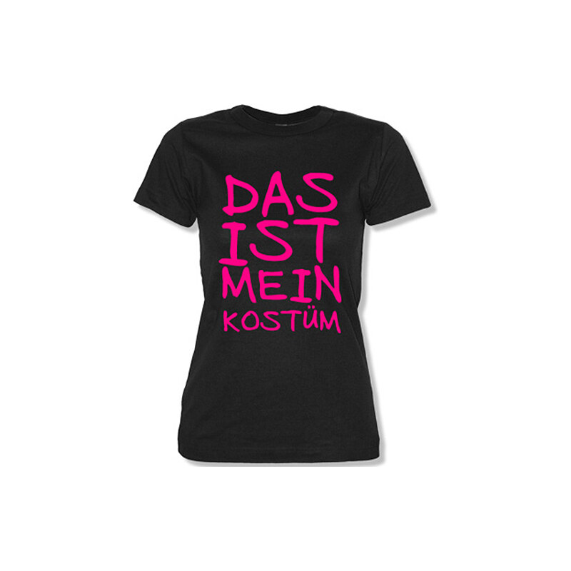 Lesara Damen-T-Shirt Das ist mein Kostüm - Schwarz-Pink - S