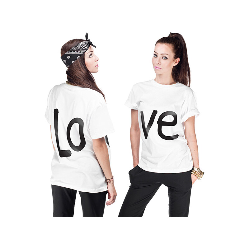 Lesara Damen-T-Shirt Love - Weiß - L