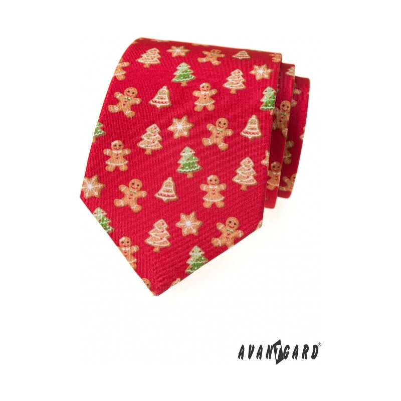 Avantgard Rote Krawatte mit Weihnachtslebkuchen