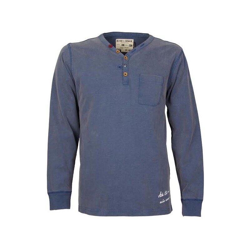 Lesara Herren-Sweatshirt mit Knopfleiste - Blau - S