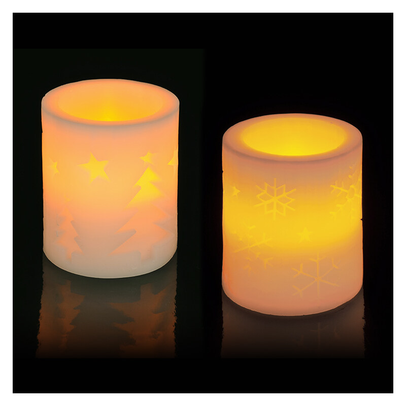 Lesara Flammenlose LED-Kerze mit Weihnachtsmotiv - Design 2