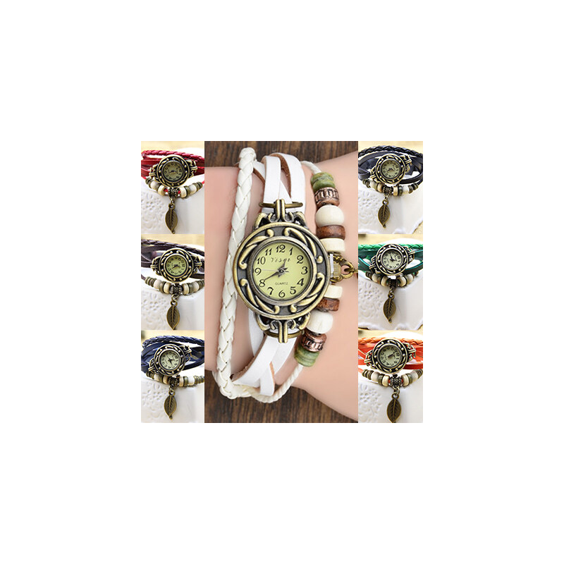 Lesara Vintage-Armbanduhr - Weiß