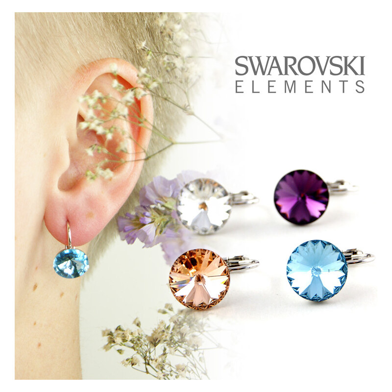 Ohrringe mit farbigen Swarovski Elements - Klar