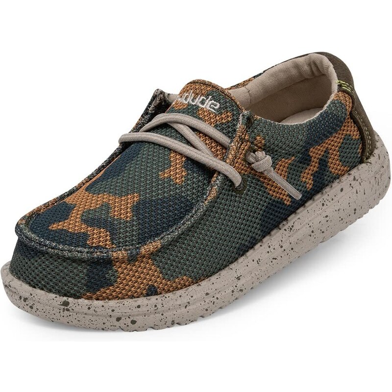 Hey Dude Wally Youth Sox - Schuhe für Jungen - Farbe Army Camo - Freizeitschuhe im Mokassin-Stil - Größe 34