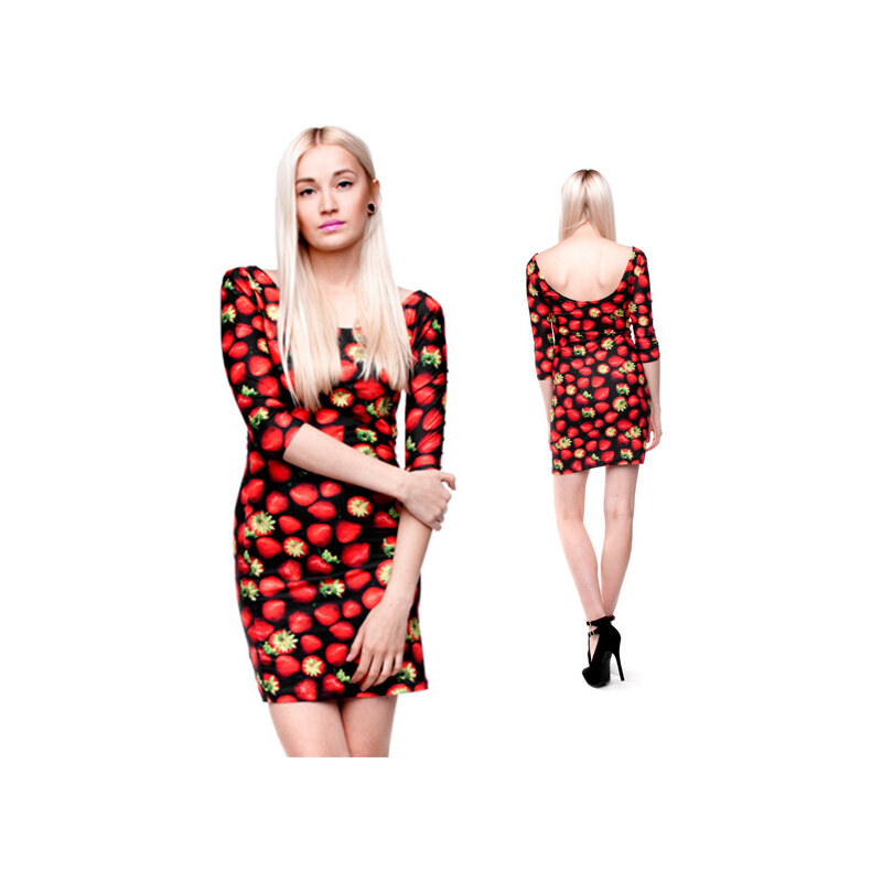 Lesara Damen-Mini-Kleid mit Erdbeer-Print