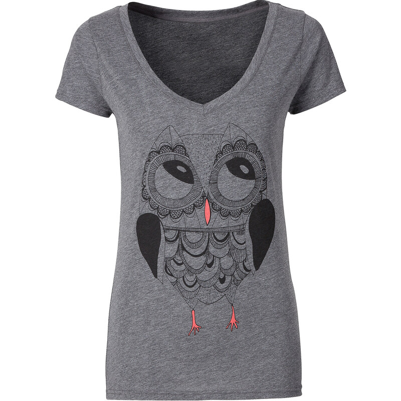RAINBOW Shirt mit Eulen-Print kurzer Arm in grau für Damen von bonprix
