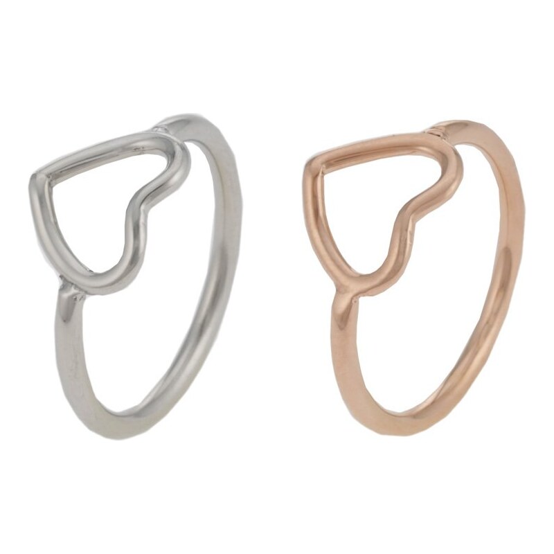OXXO 2 PACK Ring silver/rosegold