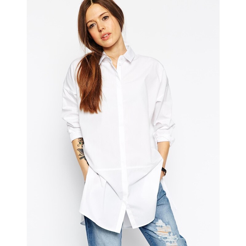 ASOS Premium - Übergroßes, weißes Hemd - Weiß