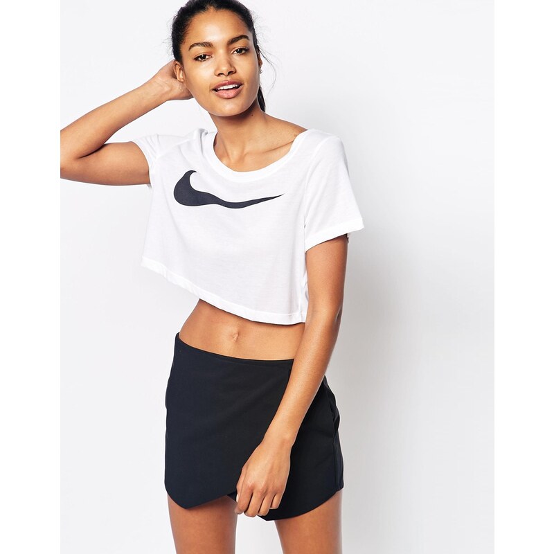 Nike - Swoosh - Kurzes T-Shirt - Weiß
