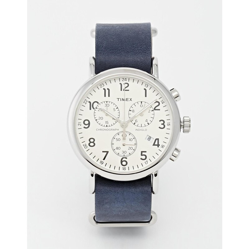 Timex - Weekender - Chronograph mit Armband in Militäroptik - Marineblau