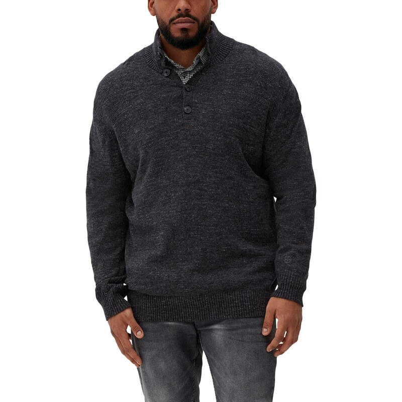 s.Oliver Big Size Herren Jumper Pullover Sweater, Grau, 3XL Große Größen EU