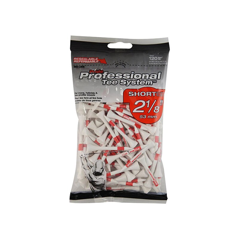 Pride PTS 2 1/8" - 53mm Tees Red Pack 120 white