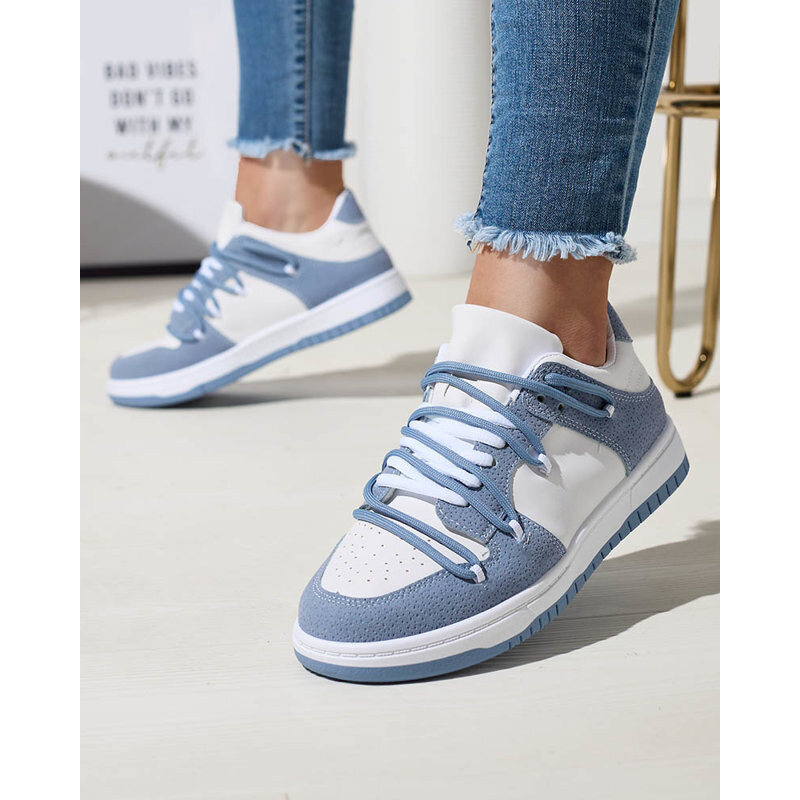 marka niezdefiniowana Sportliche Damen-Sneakers in Weiß und Blau Riloxi - Footwear - blue || weiß