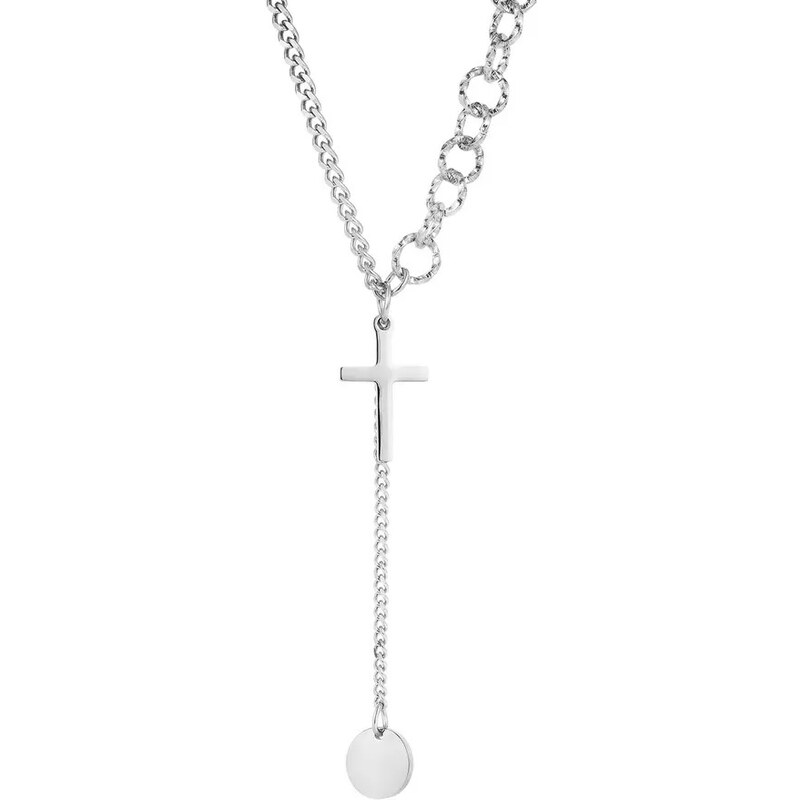 IZMAEL Circle Cross Halskette – Silber KP24090