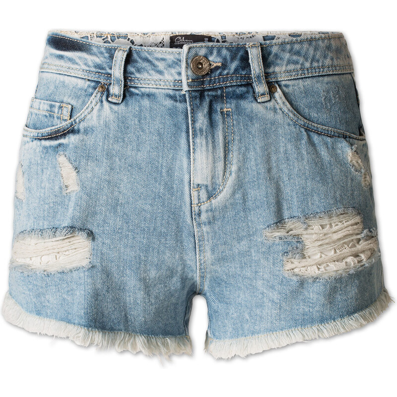 C&A Damen High-Waist-Shorts in hellblau