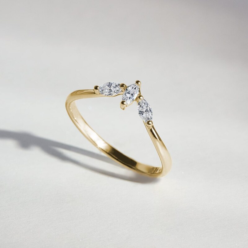 Ring Gelbgold mit Diamant im Marquise-Schliff KLENOTA K0834013