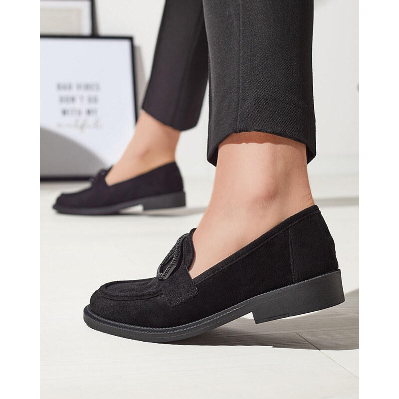 Seastar Schwarze Damen Mokassins mit Ornament Fogras- Footwear - schwarz