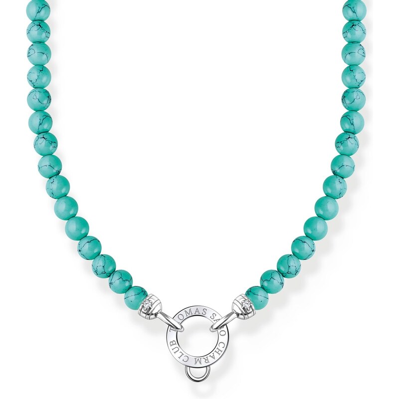 Thomas Sabo Damen-Halskette für Charms mit Türkisfarbenen Beads KE2187-405-17-L45v