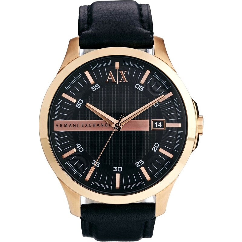 Armani Exchange - AX2129 - Uhr mit schwarzem Lederarmband - Braun