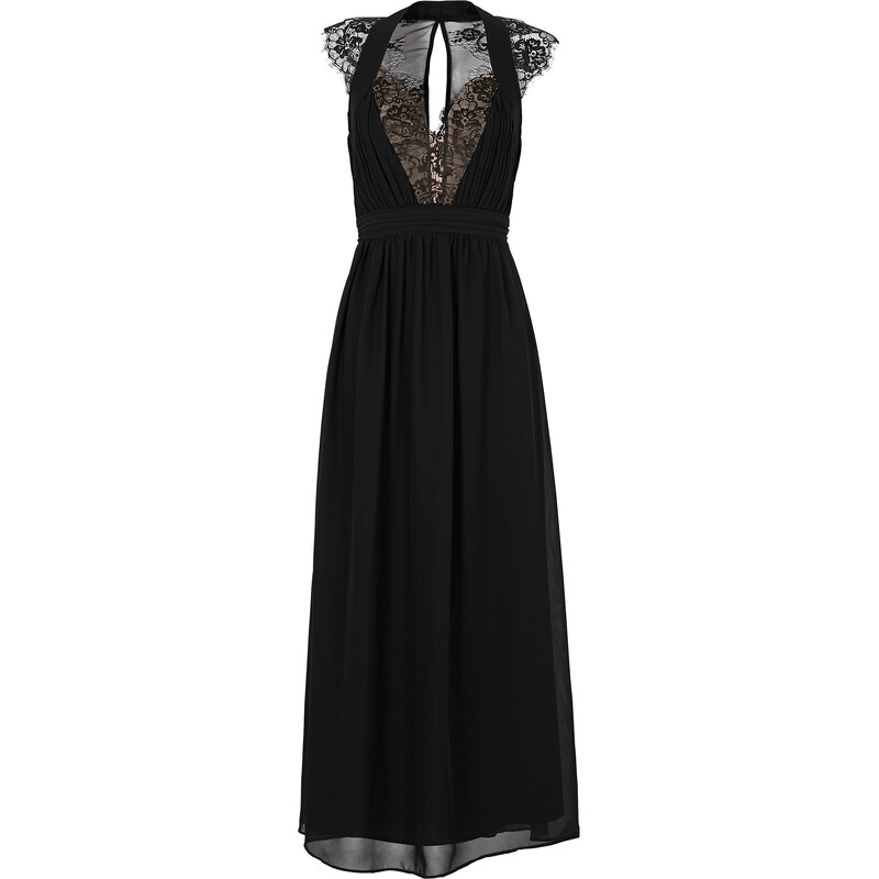BODYFLIRT Kleid ohne Ärmel in schwarz (V-Ausschnitt) von bonprix