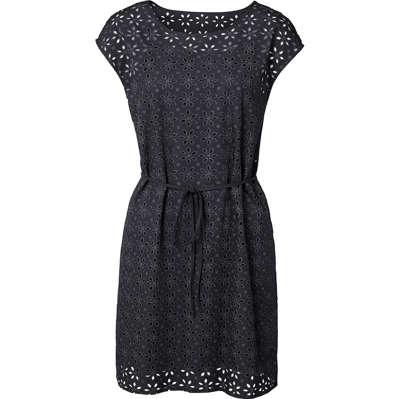 RAINBOW Kleid mit Lochspitze/Sommerkleid kurzer Arm in schwarz von bonprix