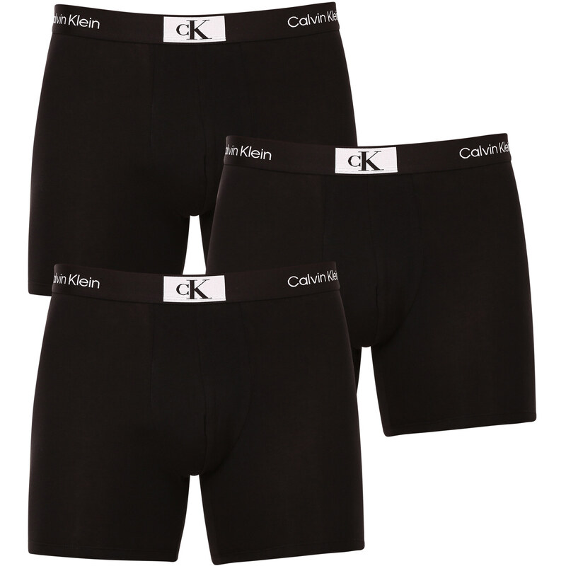3PACK Herren Klassische Boxershorts Calvin Klein schwarz (NB3529A-UB1) S
