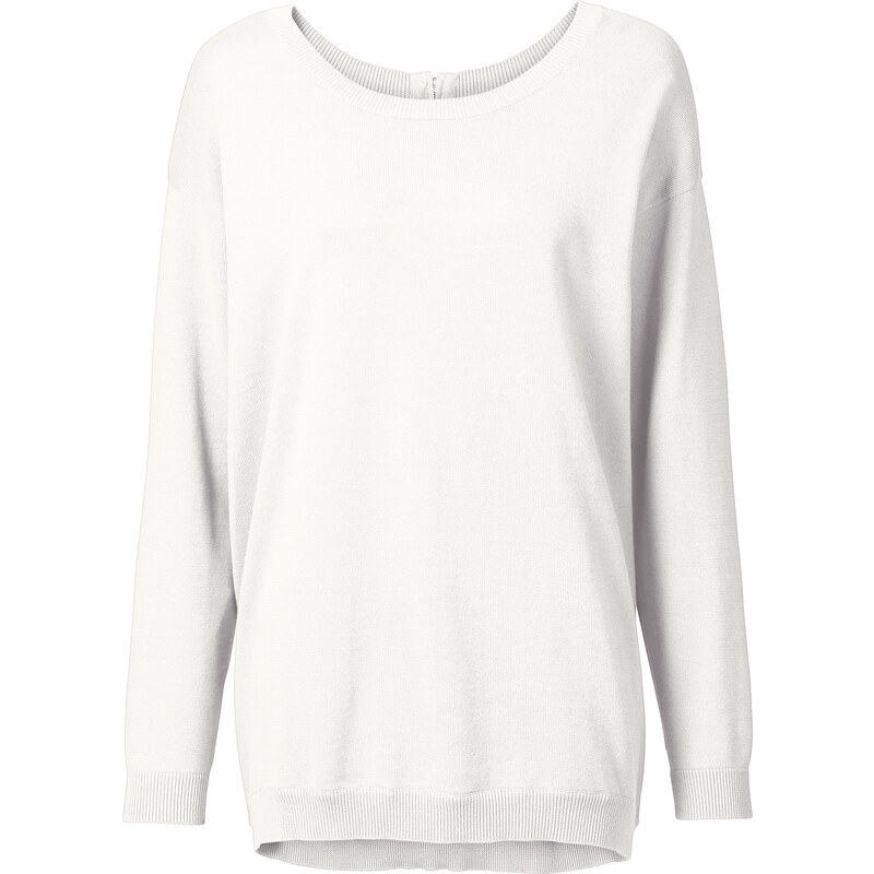 RAINBOW Pullover langarm in weiß (Rundhals) für Damen von bonprix