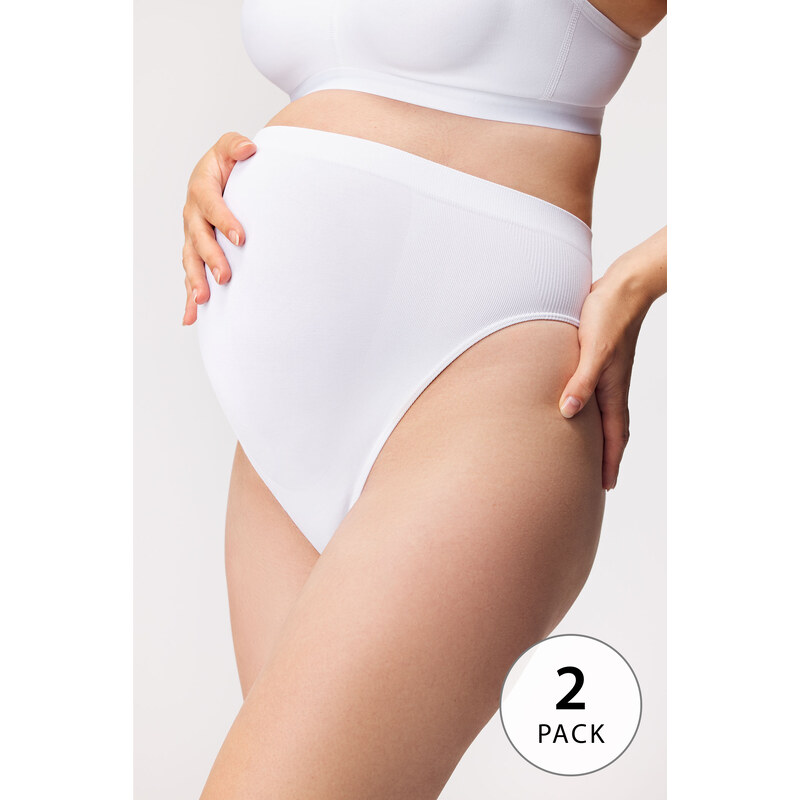 Hanna Style 2er-PACK Schwangerschaftsslip Tanga Hanna antibakteriell beige