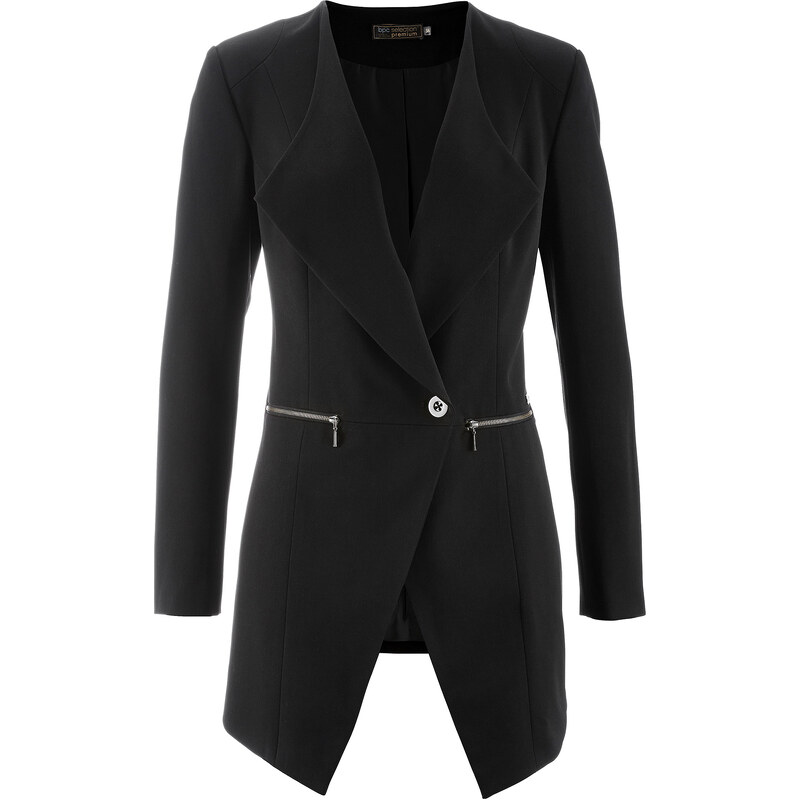 bpc selection premium Premium Long-Blazer langarm in schwarz für Damen von bonprix