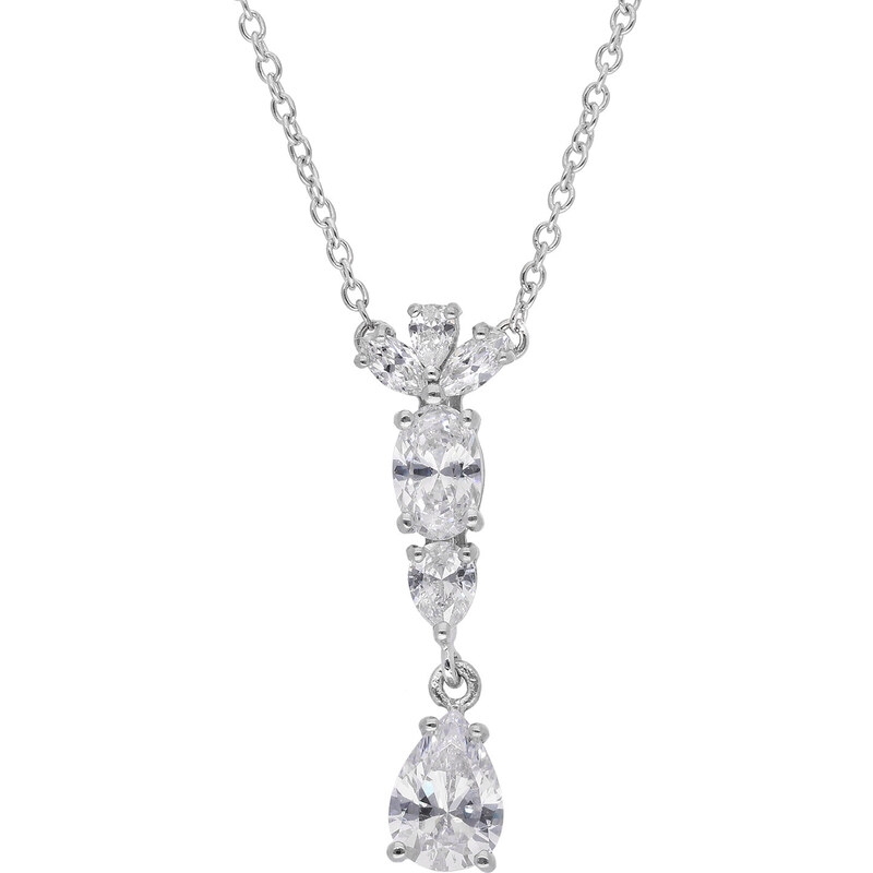 trendor Silber-Halskette für Damen mit Zirkonia 15153