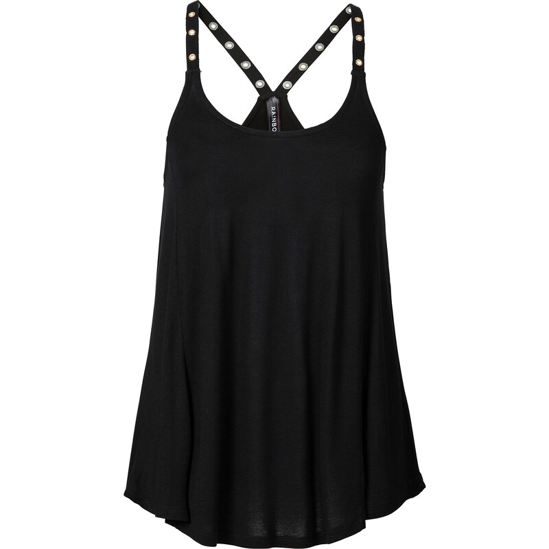RAINBOW Shirttop ohne Ärmel in schwarz (Rundhals) für Damen von bonprix