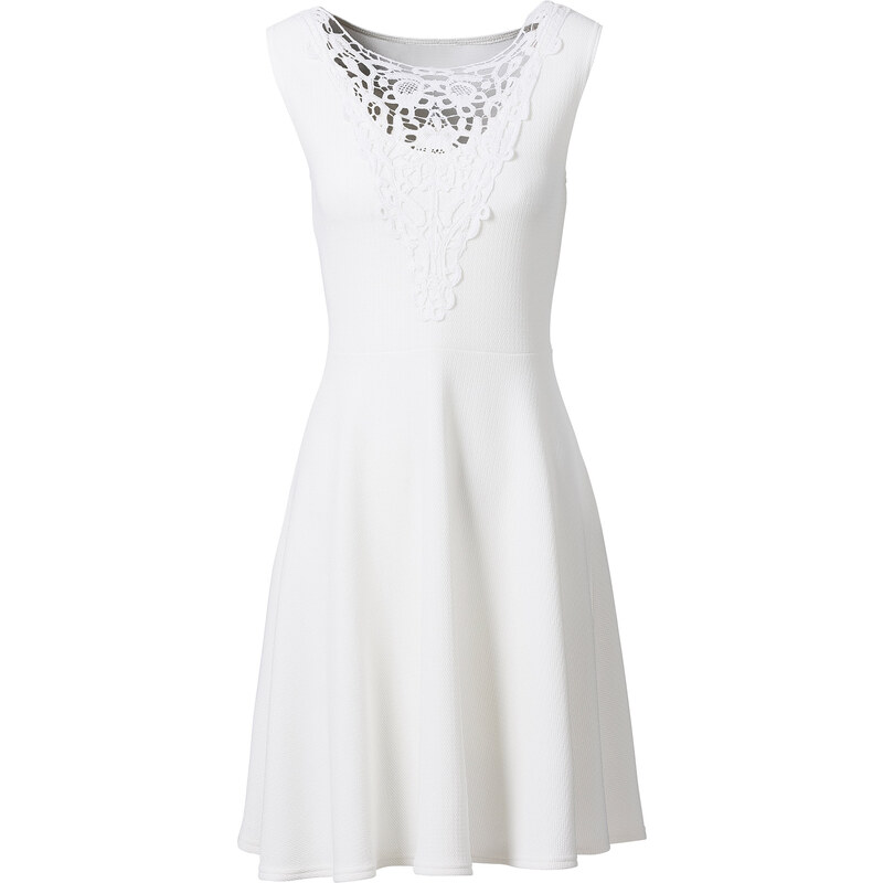 BODYFLIRT Kleid mit Spitze ohne Ärmel in weiß von bonprix