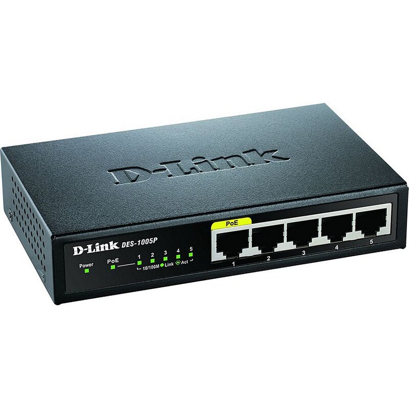 D-Link Switch »DES-1005P/E 5-Port PoE Fast Ethernet Switch«