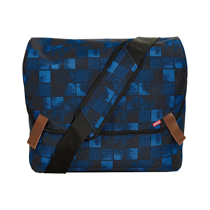 4YOU Umhängetasche mit Laptopfach, Squares Blue, »Messengerbag«