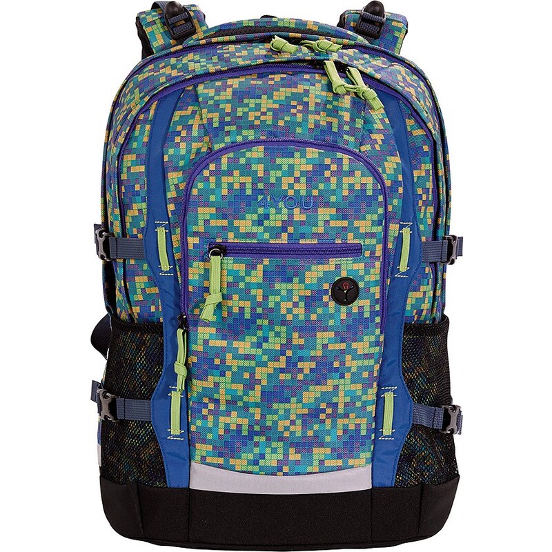 4YOU Schulrucksack mit Laptop- und Tabletfach, Pixel Smaragd, »Jump«