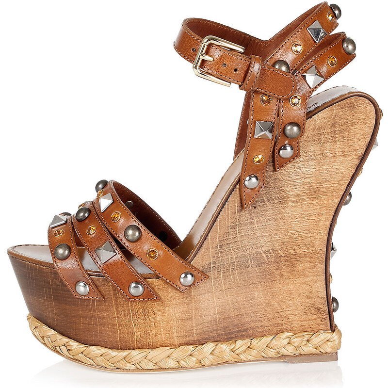 Dolce & Gabbana Keilabsatz Sandale aus Leder Frühling/Sommer