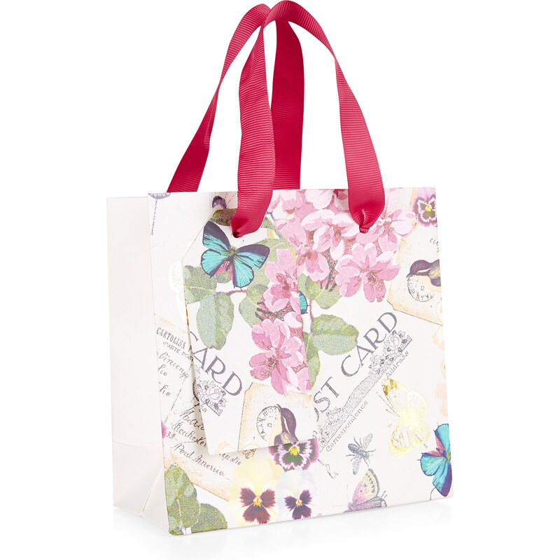Accessorize Petit sac cadeau motif fleurs et papillons vintage